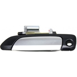 KarParts360 for Honda Civic 2001 02 03 04 2005 Exterior Door Handle Front, Driver Side Smooth Black Bezel with Chrome Lever | with Key Hole| Trim:All Submodels