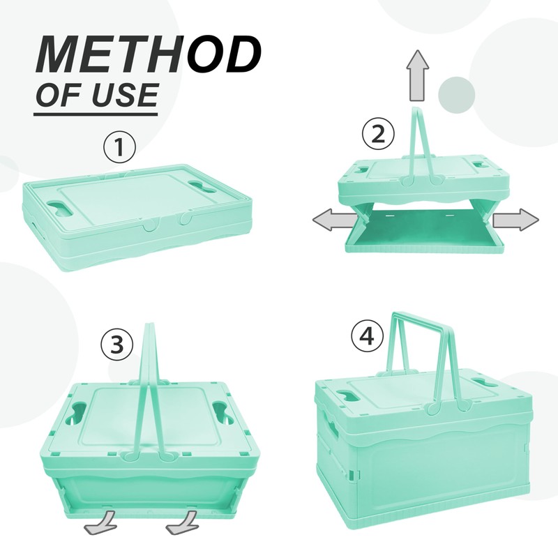 Tixill Small Collapsible Storage Crates, Foldable Plastic Baskets with Lids