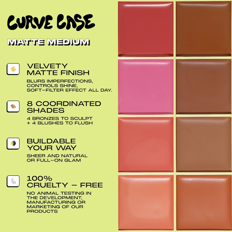 Made by Mitchell | Curve Case Matte Cream Blusher Palette