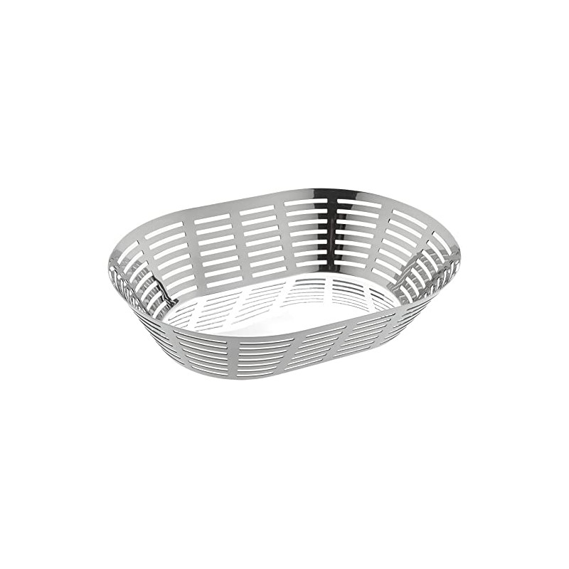 Braisogona Bella Stainless Steel Oval Basket, 21 x 31 cm,