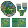TULEBOLIAN 60PCS Dinosaur Theme Party Tableware Set,Dinosaur Party Plates,Napkins,Cup,Dinosaur Birthday