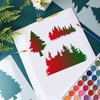 Pack of 9 Pine Stencils, Christmas Tree Painting Templates, Reusable