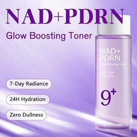 NAD+PDRN Glow Brightening Toner | Tónico iluminador No.9 | Piel reafirmante, antiarrugas, hidratante calmante | Productos reafirmantes para el cuidado