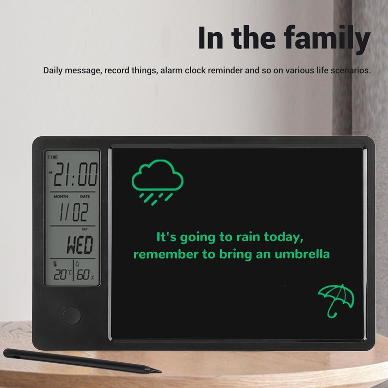 9.5 Inches Desktop Calendar with Clock Date Display, Electronic LCD