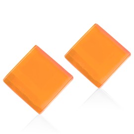 ALEXASCHA® Square Statement Earrings • Extra Large Stud Earrings with Square Glass Stones • Geometric Glass Jewellery Avantgard • 20 mm x 20 mm x 3 mm, Glass