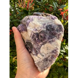 GAF TREASURES Chevron Amethyst Rough, Natural Chevron Amethyst Rough, Raw Chevron Amethyst Stone, Healing Crystals (9-12 oz)