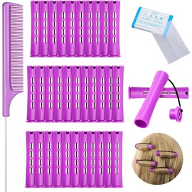 30 Pieces Medium Size Hair Curlers Rollers, 0.75 Inch Hair Rollers, Perm Rods Perm Kit, Home Perm Kits