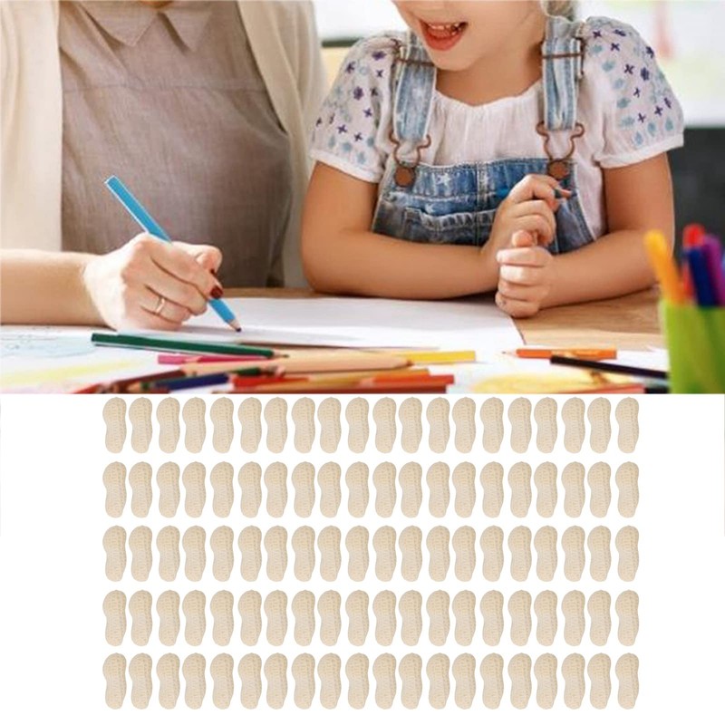 100pcs Pencil Eraser Peanut Shape Flavor Pattern Correction Eraser Learning