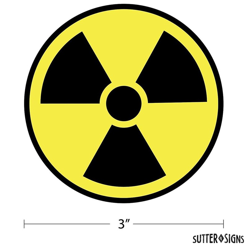 Nuclear Radiation Warning Symbol Stickers - Individually Die-Cut - 3-Inch