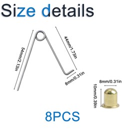 INCREWAY Tent Pole Clips, 8PCS Kayak Paddle Spring Snap Clips, Carbon Steel Tent Pole Push Button Spring Clips for Camping Kayak Paddle Tent Pole, 8mm Button