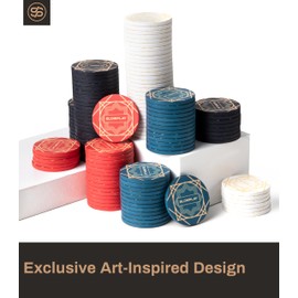 SLOWPLAY Nash Ceramic Poker Chips in Bulk, Casino Grade Ceramic 12-Gram Poker Chip for Texas Hold'em, 43mm Professional Chips Pack of 50 with Denomination of 100