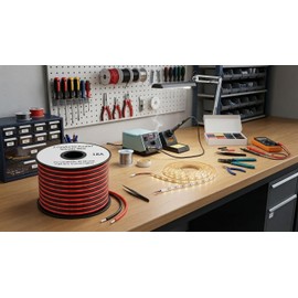 EvZ 18 AWG Silicone Wire 33ft, Ultra Flexible 2 Conductor Parallel 18 Gauge Electrical Cable, High Temp Resistant Tinned Copper Hookup Wire for Single Color LED Strip, RC Battery, and DIY Projects