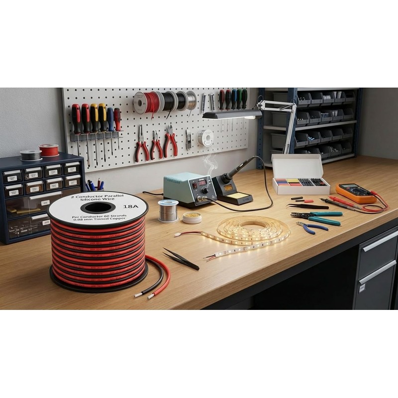 EvZ 18 AWG Silicone Wire 33ft, Ultra Flexible 2 Conductor