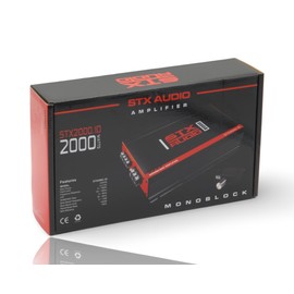 STX Audio STX2000.1D 2000-Watt Monoblock Class D Amplifier, 1 Ohm Stable, 1000W RMS, MOSFET Circuit Design, Low Pass Filter for Car Audio Systems