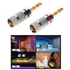 2 Pairs BFA Banana Plug 4mm Gold Plated Brass Serrated