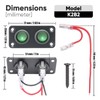 2 Gang Round Dot Lighted Rocker Switch Toggle Metal Panel