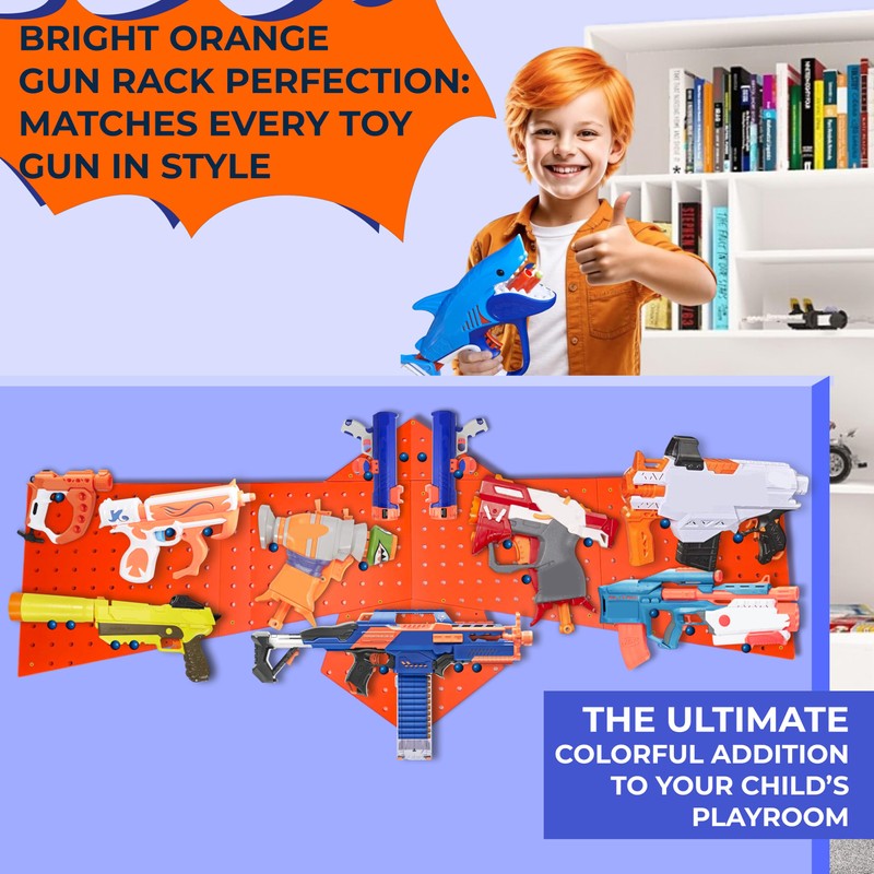 Skywin Wooden Pegboard for Nerf Gun Storage, Nerf Gun Wall
