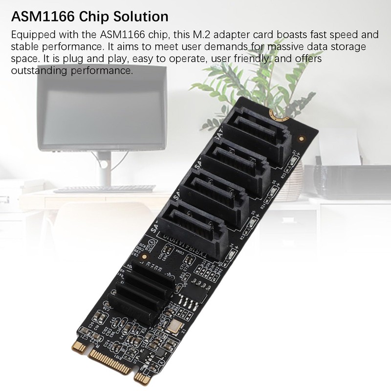 M.2 to SATA3.0 Adapter Card, PCB 16Gbps High Speed ASM1166