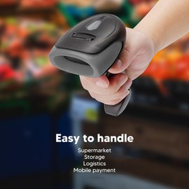 1D QR Handhold Barcode Scanner, Wireless Bar Code Scanner Bar Code Reader Code Scanner Quick Response Drive Handheld Barcode Reader for Delivery Logistics