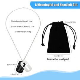 kilofly Bible Verse Necklace Dog Tag Cross Pendant Men Boy Christian Gift Style5