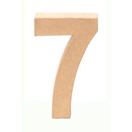 Glorex Cardboard Letter, Number and Characters, Number 7, 7, natural
