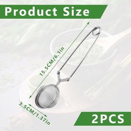 Pack of 2 tea infusers, tea infusers for loose tea, tea tongs, tea tongs for loose tea, tea tongs made of stainless steel, for loose tea, spices and herbs - fine mesh tea filter (4.5 x 16 cm)
