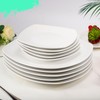 Blcculi 7.5'' Porcelain Dinner Plates,Set of 6 Square Dinner Plates,Porcelain