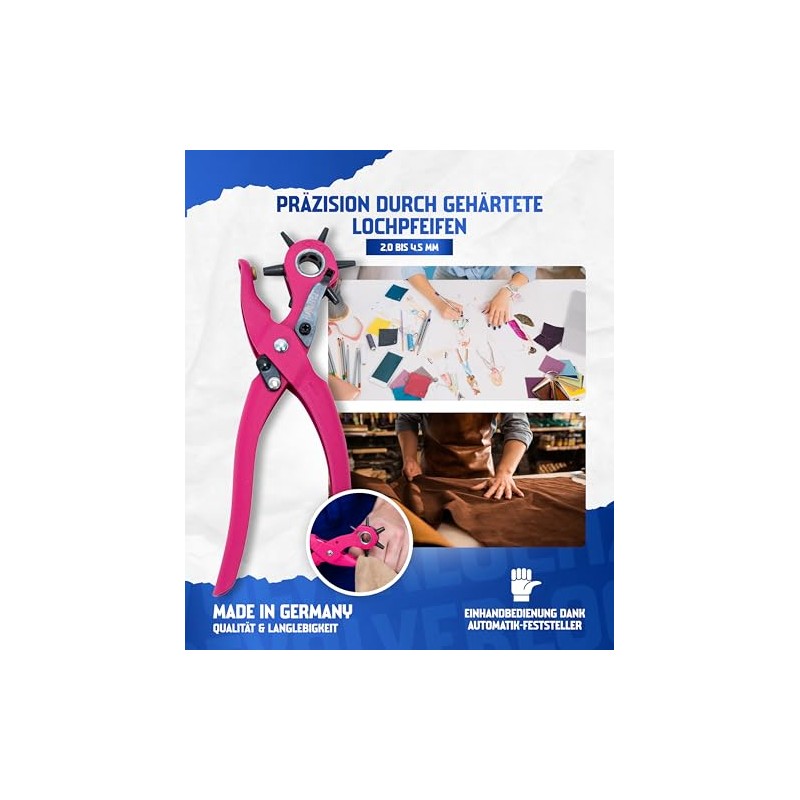 Paffrath Revolving Punch Pliers – Pink Edition – Hardened, Precisely