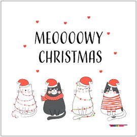 Xmas Card from the Cat | Cute Christmas card Pet Cats | Happy Feline Pussycat Kitten