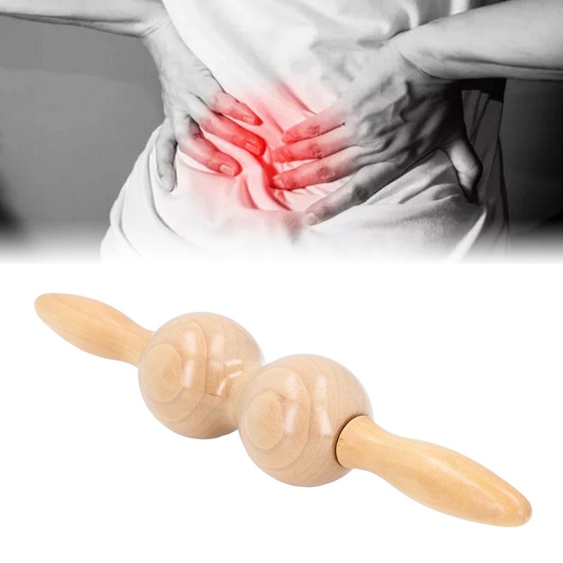 Wooden Meridian Massager Roll Stick Back Waist Neck Shoulder Spine
