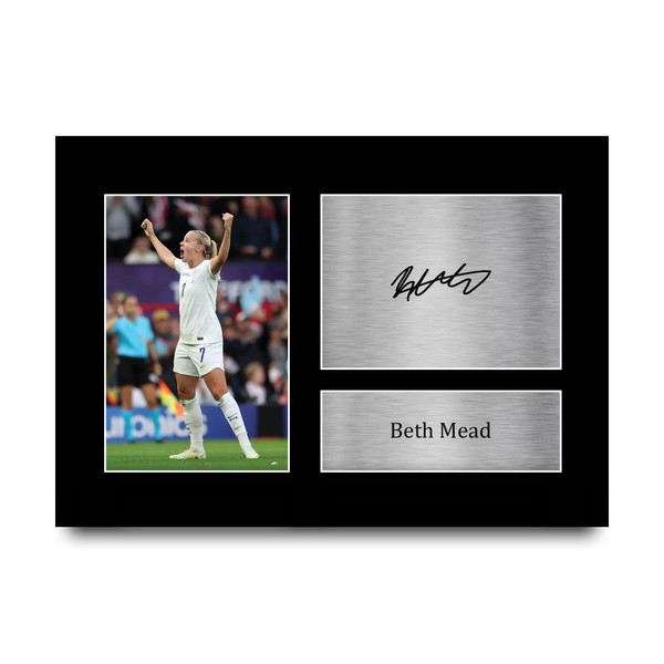 HWC Trading A4 Beth Mead Womens England Gifts Printed Signed Autograph Picture for Football Fans and Supporters - A4