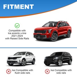 FengYu Lockable Roof Rack Cross Bars 220lb Compatible with Kia Sorento X-Line & X-Pro 2021 2022 2023 2024 2025 (with Raised Side Rails), Aluminum Roof Rails Cargo Bars Rooftop Black Carrier Luggage