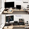Fenge Dual Monitor Stand, 2-Tier Corner Monitor Riser with Drawer