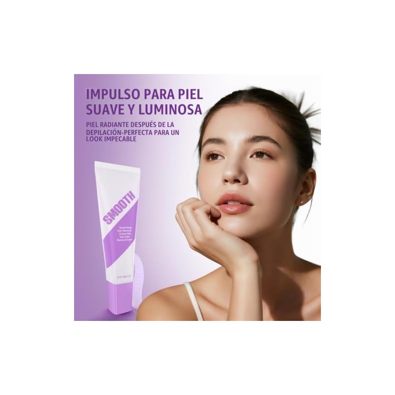 Crema Depilatoria Suave para Piel Sensible, con Aloe y Ácido
