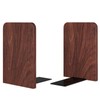 1Pair Book Ends for Heavy Books,Square Bookends Wood Book Ends
