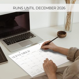 Aesthetic 2025-2026 Desk Calendar - Runs From June 2025 Until December 2026 - Large Minimalistic Office Desktop/Wall Calendar 16"x12" for Easy Organizing
