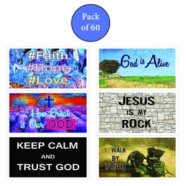 Christian Inspirational Bible Verses Postcards - How Great is Our God (60-Pack) - Perfect Giveaway for MINISTRIES and Sunday Schools