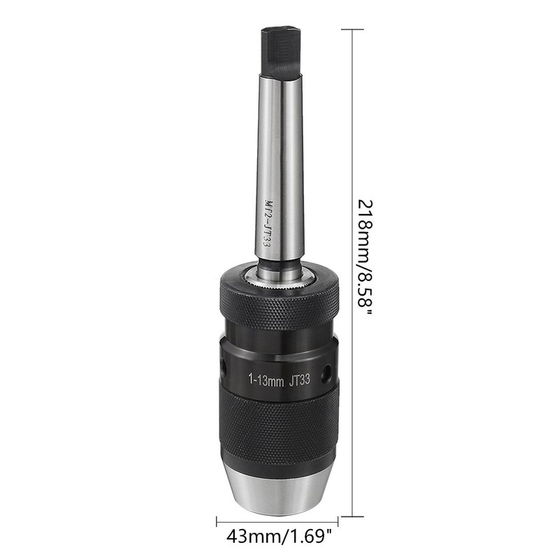 uxcell Keyless Drill Chuck MT2 Morse Taper Mount Adjustable 1/32"-1/2"