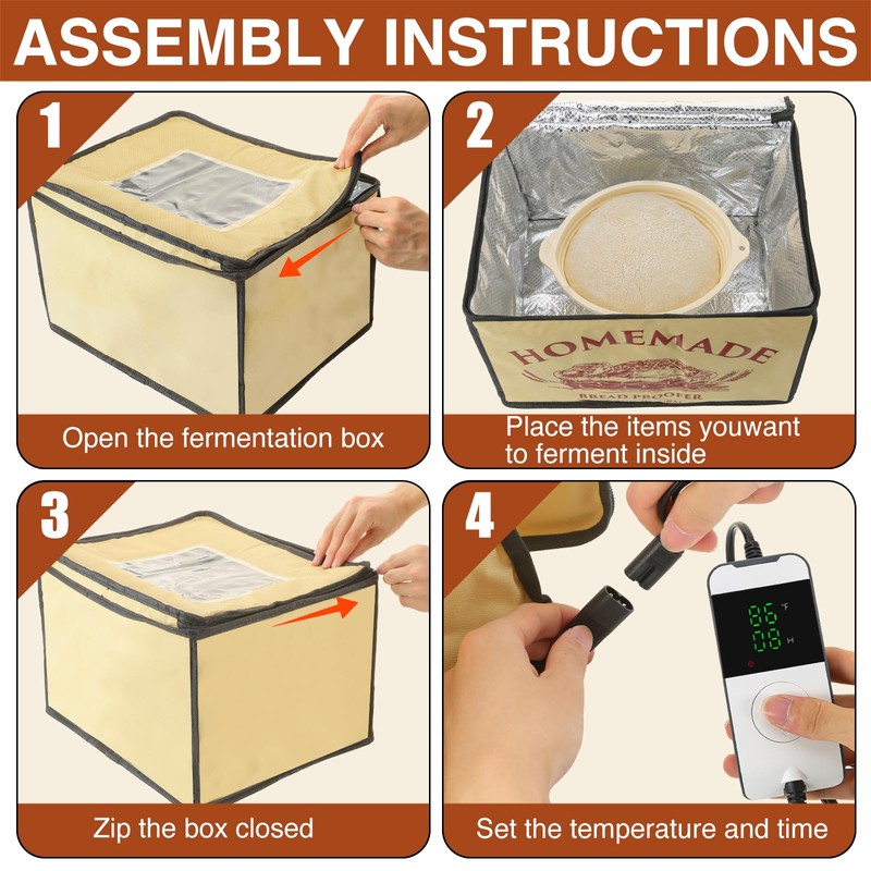 BLUBYEES Bread Proofing Box with Heater for Precise Temperature Fermentation,