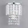 Pathson Modern K9 Crystal Wall Sconce Hardwired, Chrome Finish Wall