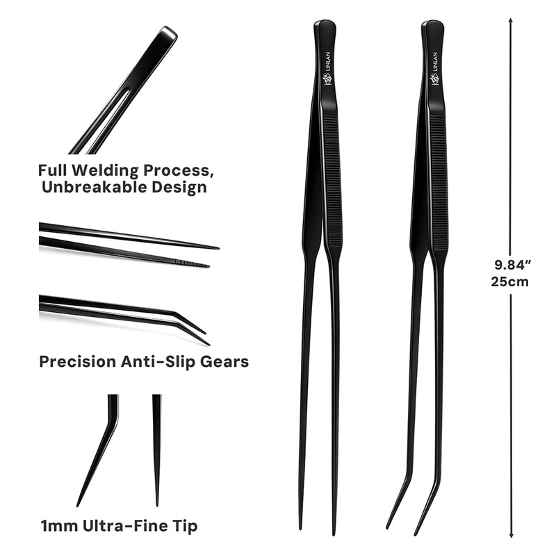 LINLAN 9.8-Inch Aquarium Aquascaping Tool Kit, Fully Rounded Edges Curved