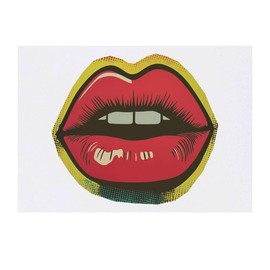 'Open Lips' Temporary Tattoo - Water Resistant, Skin-Safe, Non-Toxic Transfer (TO00083595)