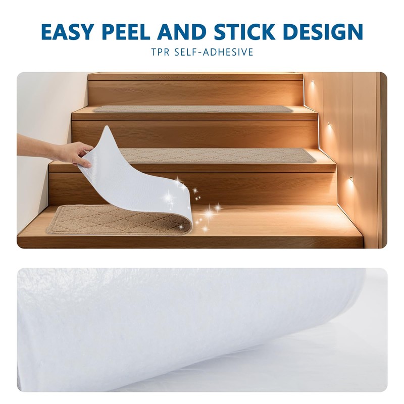 KOOTETA Stair Treads for Wooden Steps Indoor, 15 Pack 8"