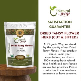 Organic Dried Tansy Flower Herb Tea Cut & Sifted | European Wild-Crafted | Organic & Kosher Certified | Vegan, Non GMO & Gluten Free | USDA Certified | Origin - Albania (1/4 Lb 4Oz)