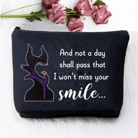PXTIDY Evil Queens Lover Villain Gift I Won't Miss Your Smile Evil Queen Survival Kit Makeup Bag Villain Gift Witch Inspired Cosmetic Bag