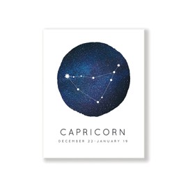 Capricorn Zodiac Constellation Art 14" x 11" - Minimalist & Dreamy Astrology Print - Perfect Horoscope Print for Nursery Decor, Bedrooms, Playrooms, Classrooms, and Gifts