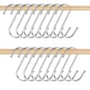 Pack of 16 S Hooks, Large, White Rubberised 10 cm Hooks for Hanging, Stainless Steel Hooks for Hanging, Load Capacity up to 30 kg, Metal Hooks, Anti-Rust Hooks for Kitchen, Bathroom, Bedroom, Office