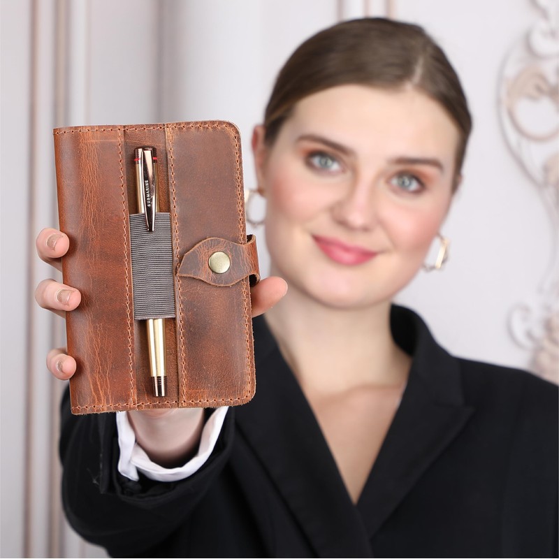 TheAntiq Refillable Tan Field Journal Diary Cover with Pen Loop