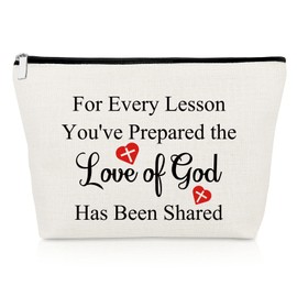 Christian Gifts for Teachers Appreciation Makeup Bag Sunday School Teachers Gift Cosmetic Bag Christian Religious Gifts for Teacher Assistant Gifts Appreciation Thank You Gifts for Mentor Makeup Pouch