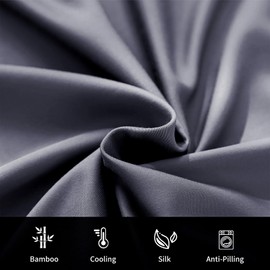 HCORA 100% Viscose Derived from Bamboo Fitted Sheet with Pillowcases - 400 Thread Count Cooling Fitted Sheet for Hot Sleeper - 16" Deep Pocket with 2 Fitted Sheet Holder Straps, Breathable(Full)